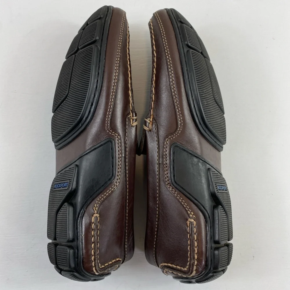 Rockport Men’s Warner Venetian Brown Leather‎ Slip On Loafers Driving Shoes 10M
